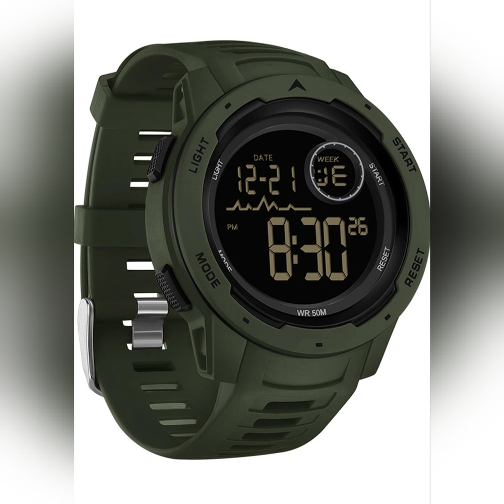 Men's Tactical Military Digital 5ATM Waterproof Watch